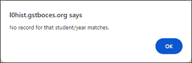 No record for that student/year matches
