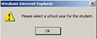 Please select a school year for the student