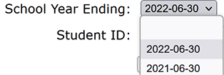 Select a school year